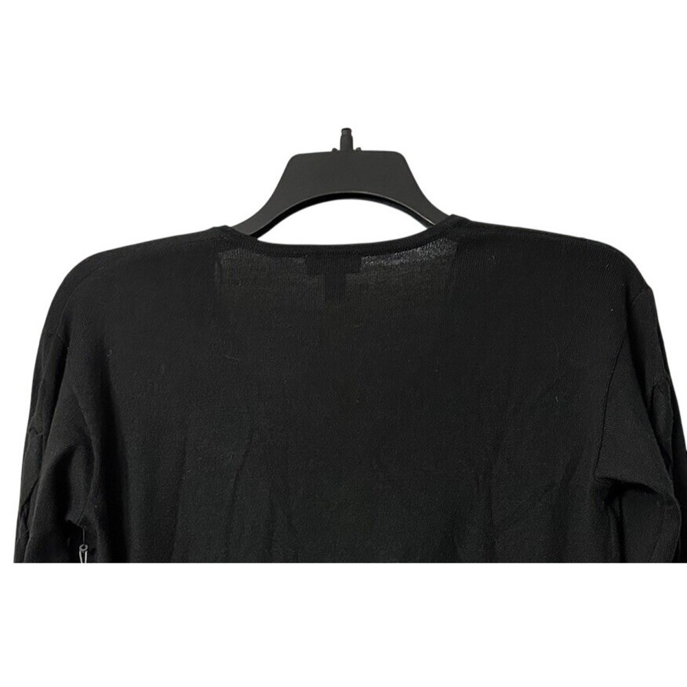 NWT Vince Camuto Womens Long Lace Sleeve Pullover V Neck Black Sweater Size PM - Picture 9 of 12